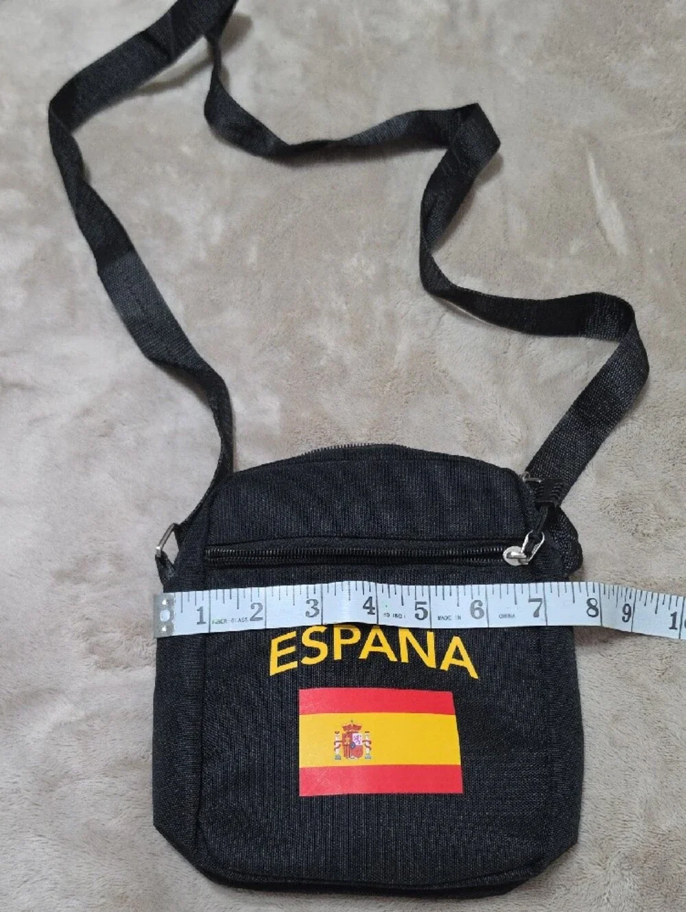 Black España Flag Crossbody Bag - Unbranded